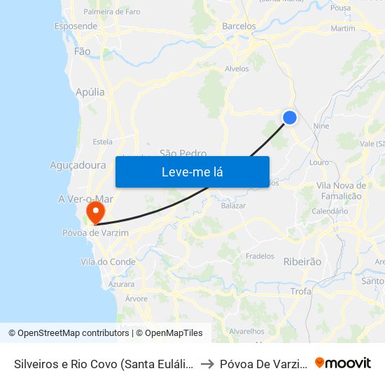 Silveiros e Rio Covo (Santa Eulália) to Póvoa De Varzim map