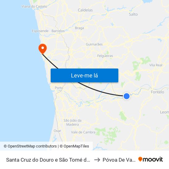 Santa Cruz do Douro e São Tomé de Covelas to Póvoa De Varzim map