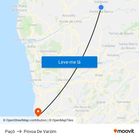 Paçô to Póvoa De Varzim map
