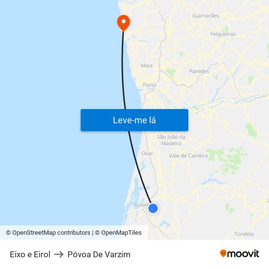 Eixo e Eirol to Póvoa De Varzim map