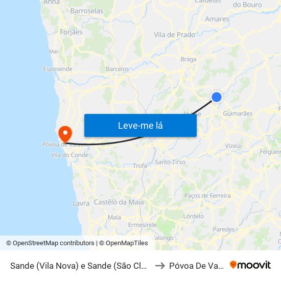 Sande (Vila Nova) e Sande (São Clemente) to Póvoa De Varzim map