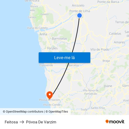 Feitosa to Póvoa De Varzim map