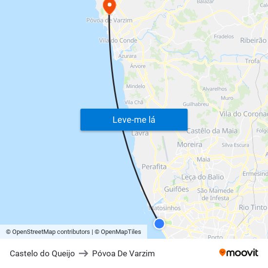 Castelo do Queijo to Póvoa De Varzim map