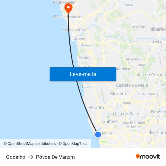 Godinho to Póvoa De Varzim map