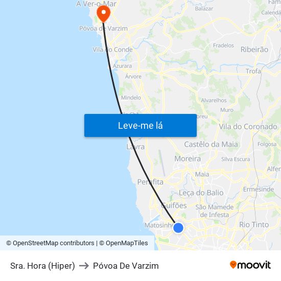 Sra. Hora (Hiper) to Póvoa De Varzim map