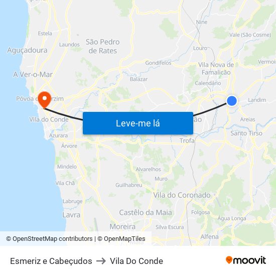 Esmeriz e Cabeçudos to Vila Do Conde map