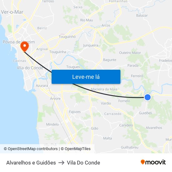 Alvarelhos e Guidões to Vila Do Conde map