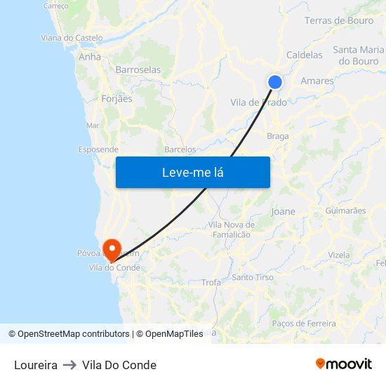 Loureira to Vila Do Conde map
