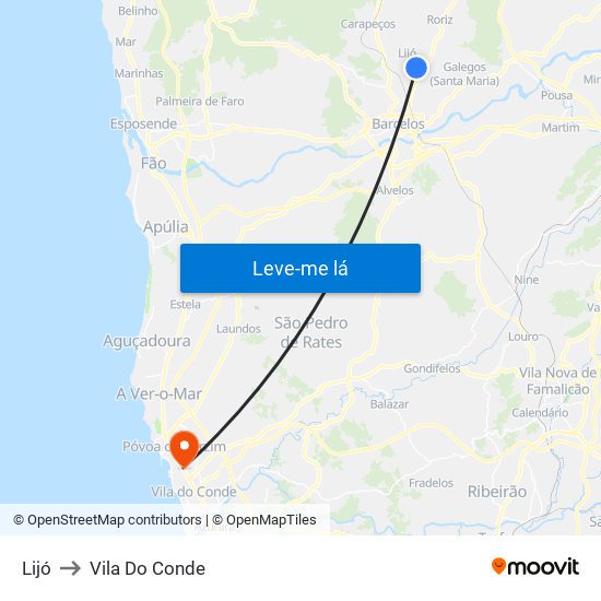 Lijó to Vila Do Conde map