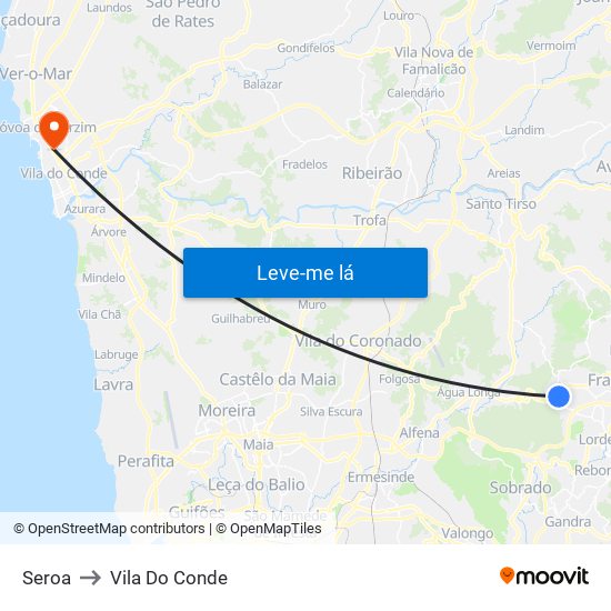 Seroa to Vila Do Conde map