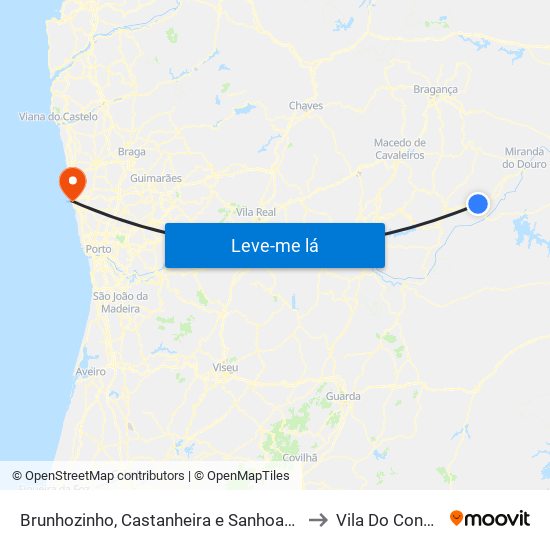 Brunhozinho, Castanheira e Sanhoane to Vila Do Conde map