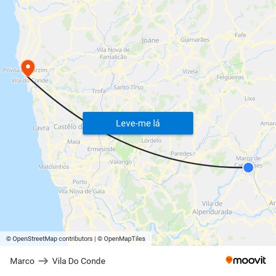 Marco to Vila Do Conde map