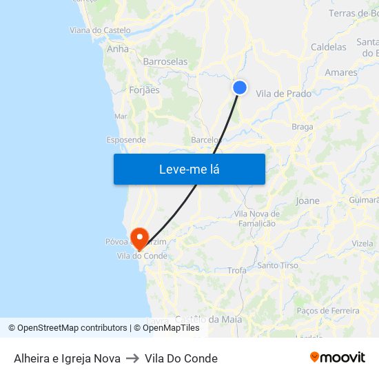 Alheira e Igreja Nova to Vila Do Conde map