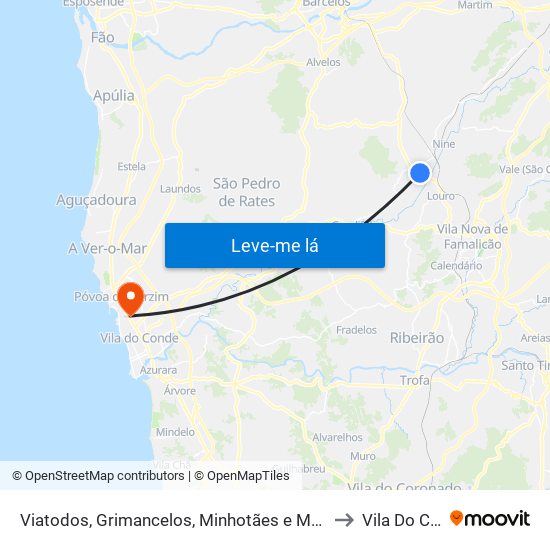 Viatodos, Grimancelos, Minhotães e Monte de Fralães to Vila Do Conde map