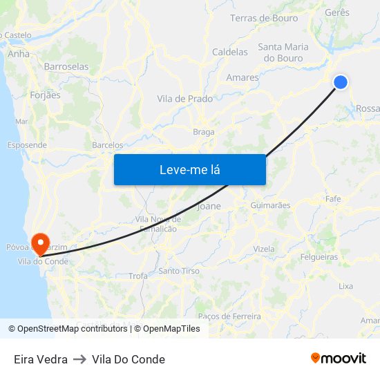 Eira Vedra to Vila Do Conde map
