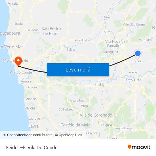 Seide to Vila Do Conde map