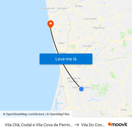 Vila Chã, Codal e Vila Cova de Perrinho to Vila Do Conde map