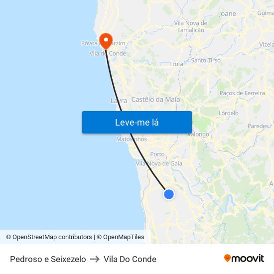 Pedroso e Seixezelo to Vila Do Conde map