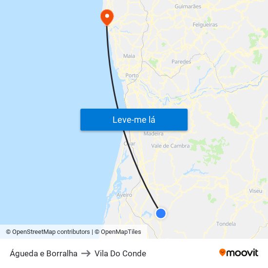 Águeda e Borralha to Vila Do Conde map