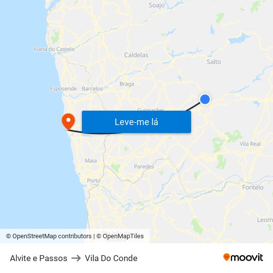 Alvite e Passos to Vila Do Conde map