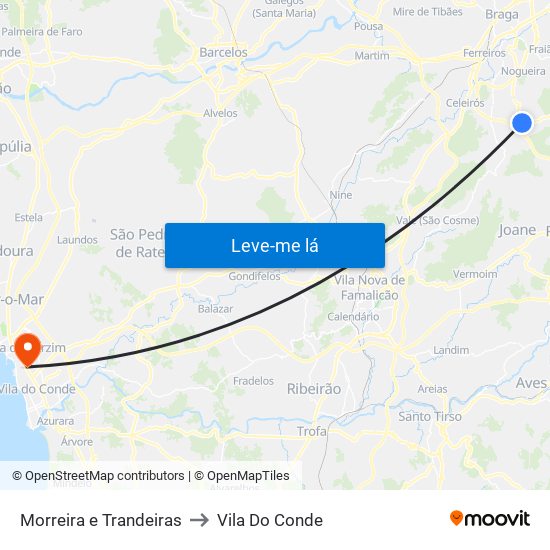 Morreira e Trandeiras to Vila Do Conde map