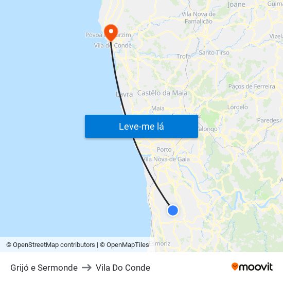 Grijó e Sermonde to Vila Do Conde map