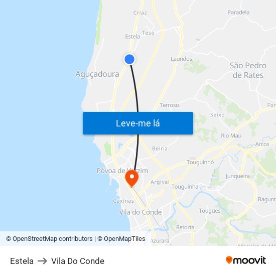Estela to Vila Do Conde map