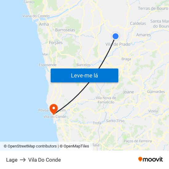 Lage to Vila Do Conde map