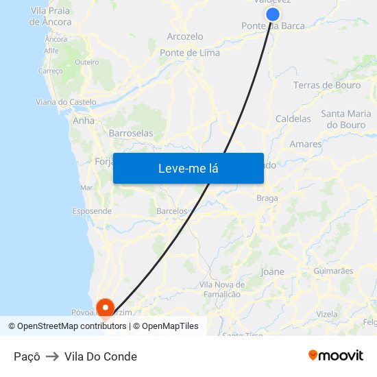 Paçô to Vila Do Conde map