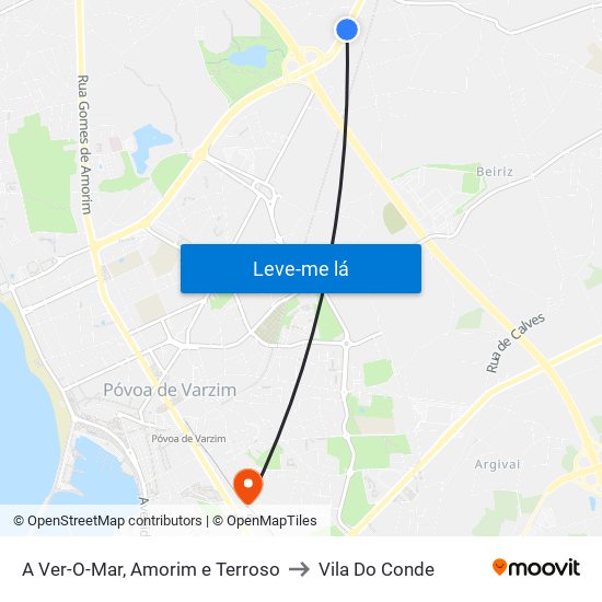 A Ver-O-Mar, Amorim e Terroso to Vila Do Conde map