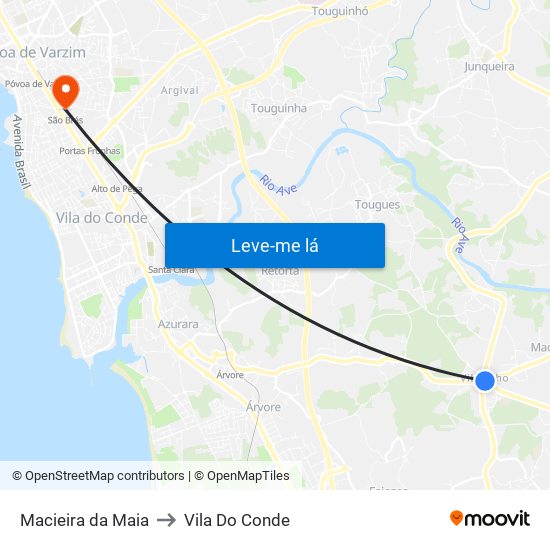 Macieira da Maia to Vila Do Conde map