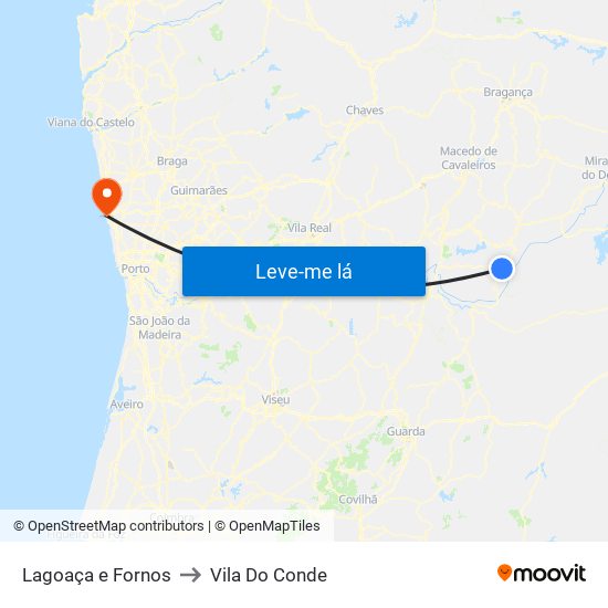 Lagoaça e Fornos to Vila Do Conde map