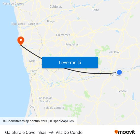 Galafura e Covelinhas to Vila Do Conde map