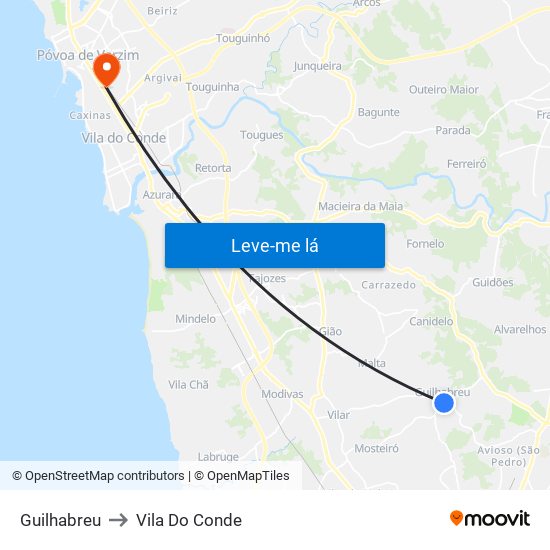 Guilhabreu to Vila Do Conde map