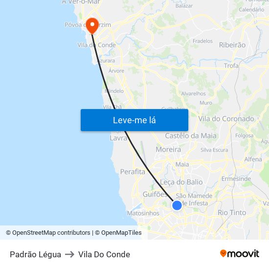 Padrão Légua to Vila Do Conde map