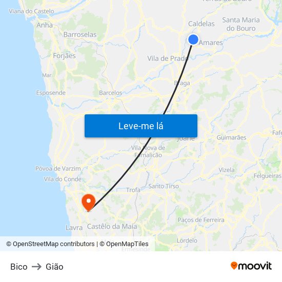 Bico to Gião map