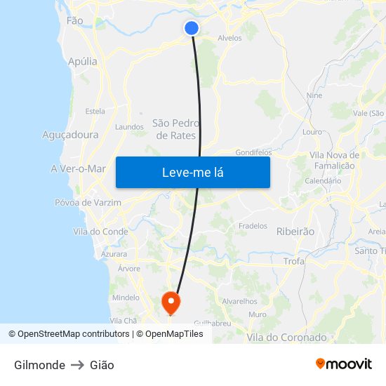 Gilmonde to Gião map