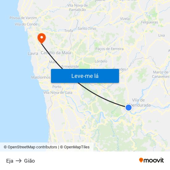 Eja to Gião map
