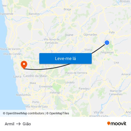 Armil to Gião map