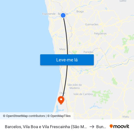 Barcelos, Vila Boa e Vila Frescainha (São Martinho e São Pedro) to Bunheiro map