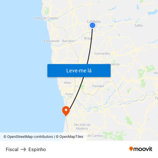 Fiscal to Espinho map