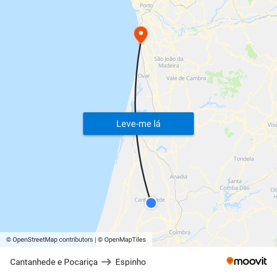 Cantanhede e Pocariça to Espinho map