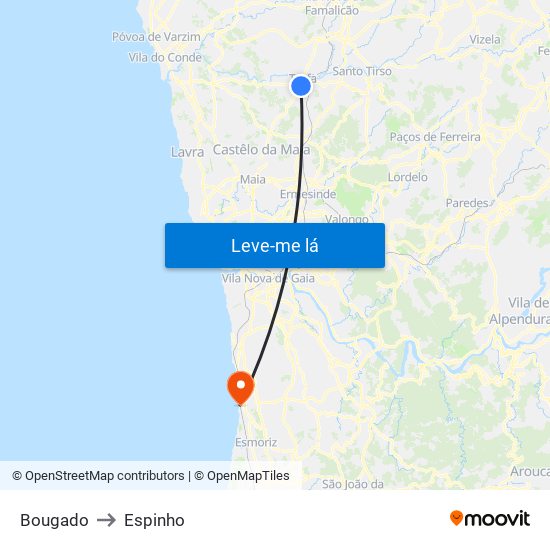 Bougado to Espinho map