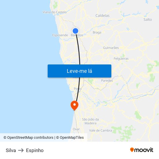 Silva to Espinho map