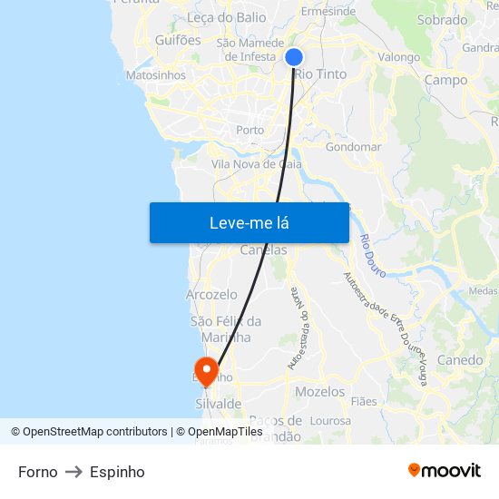 Forno to Espinho map