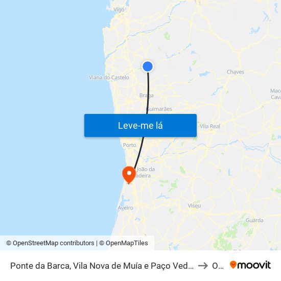 Ponte da Barca, Vila Nova de Muía e Paço Vedro de Magalhães to Ovar map