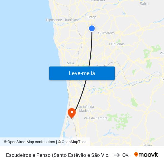 Escudeiros e Penso (Santo Estêvão e São Vicente) to Ovar map