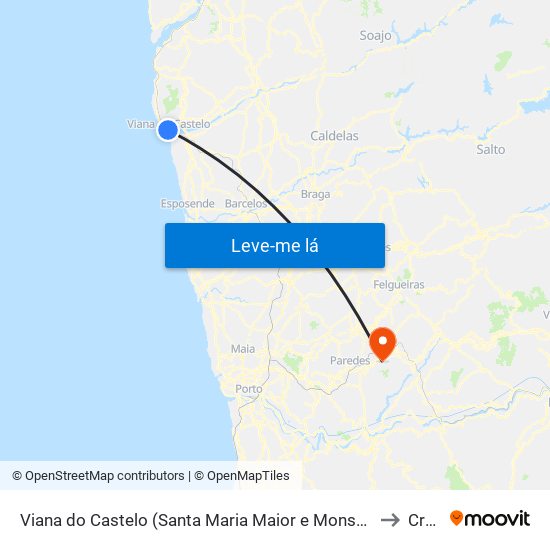 Viana do Castelo (Santa Maria Maior e Monserrate) e Meadela to Croca map