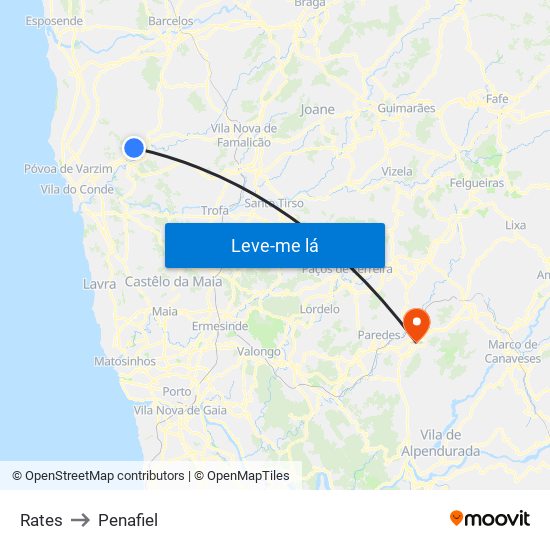 Rates to Penafiel map