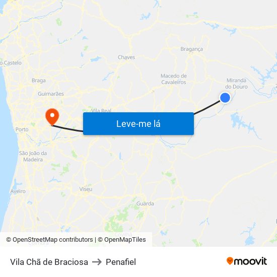 Vila Chã de Braciosa to Penafiel map